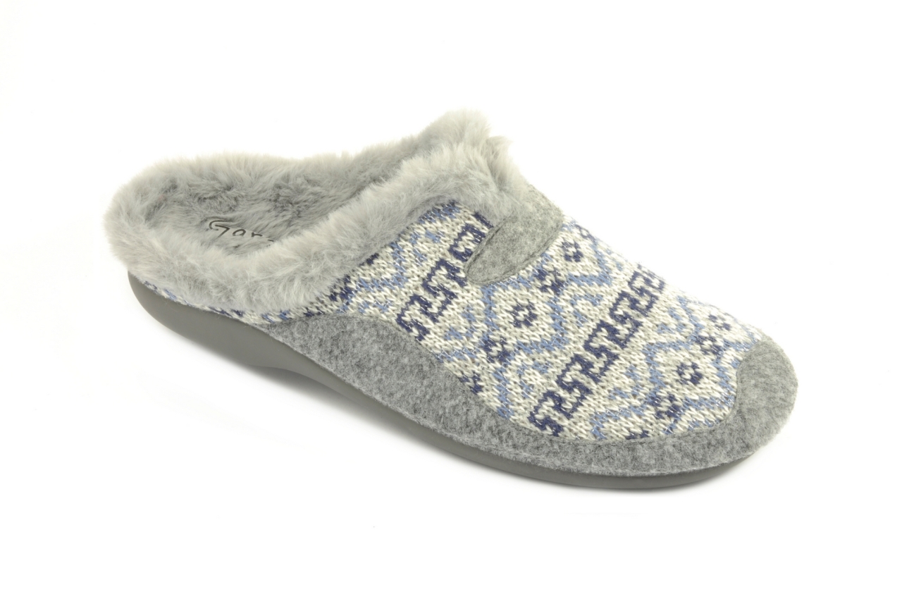 Garzón - Zapatilla de punto destalonada, admite colocar plantillas ortopédicas, calzado para mujer en color gris oscuro