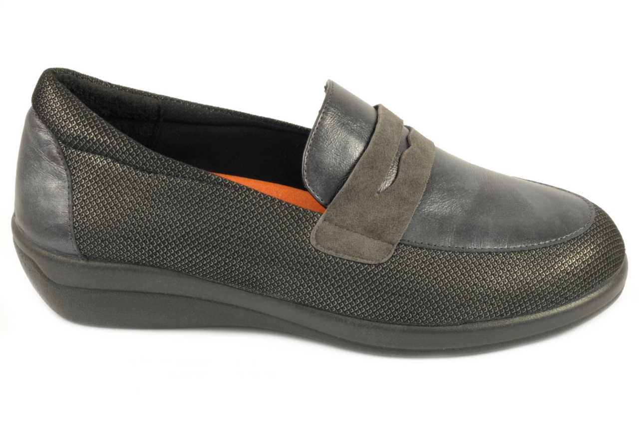 Doctor Cutillas - Zapato cómodo estilo mocasín, admite plantilla ortopédica, calzado de mujer en color gris