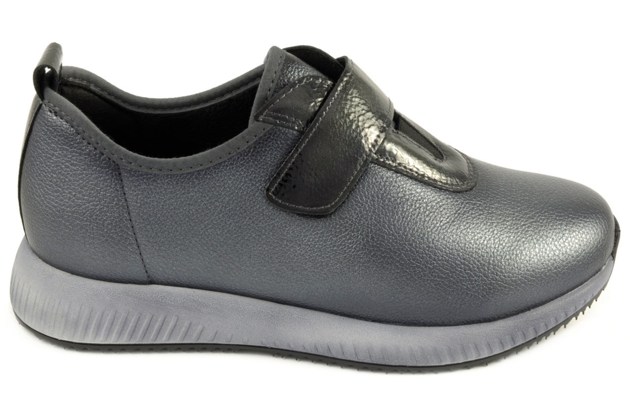 Doctor Cutillas - calzado deportivo con cinta textil adhesiva, apto para plantillas ortopédicas, calzado de mujer combinado en color gris