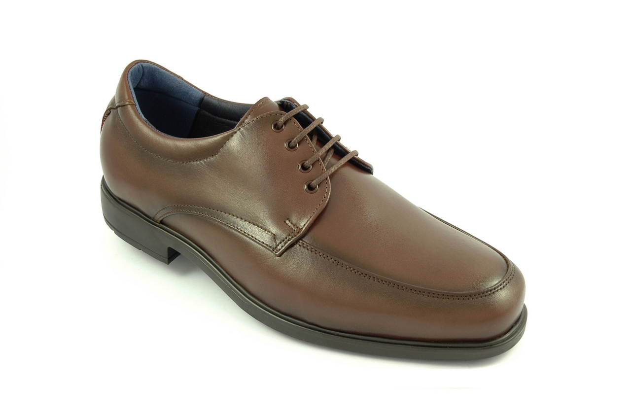 Tolino - Zapato con cordón de ancho especial, admite plantilla ortopédica, calzado de hombre en piel marrón