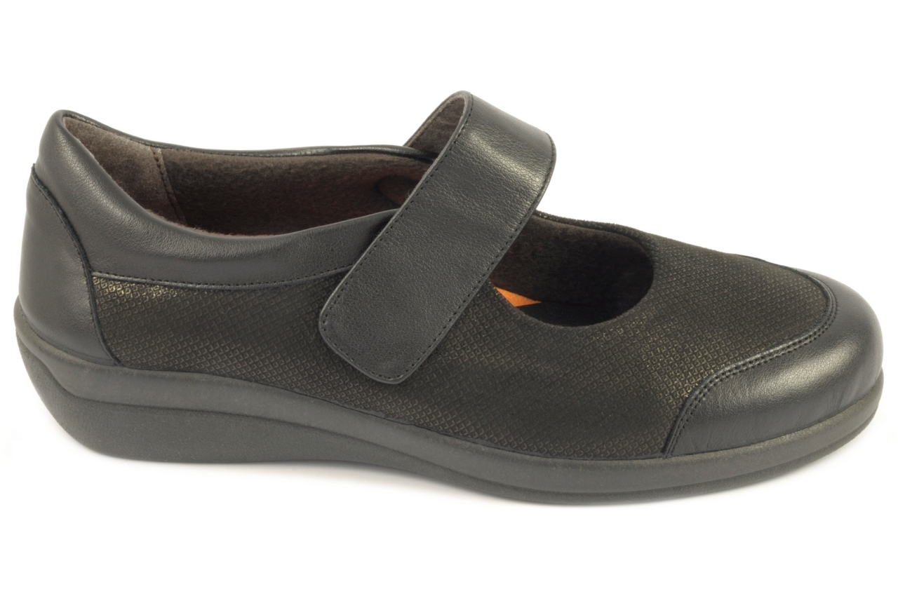 Doctor Cutillas - zapato cómodo tipo mercedes, admite plantilla ortopédica, calzado de mujer color negro