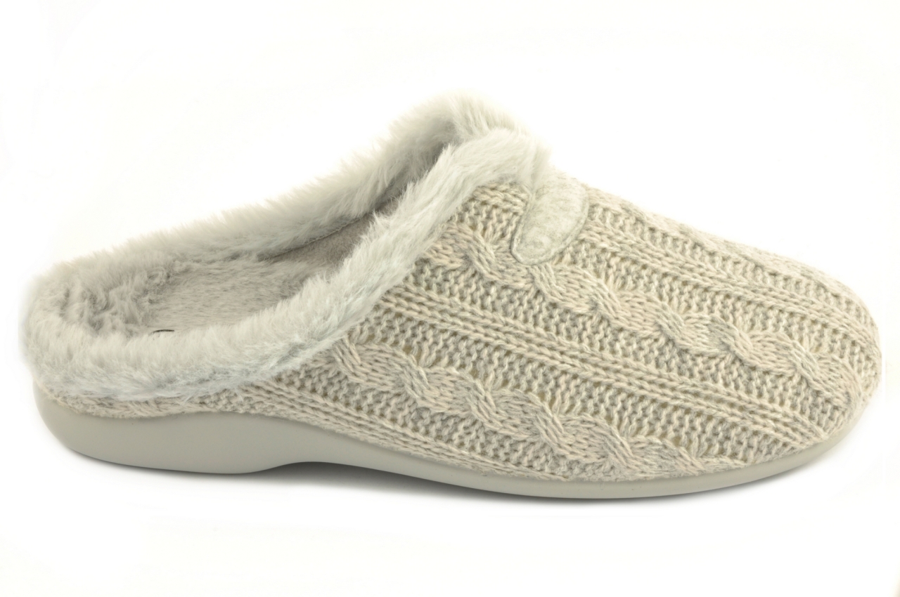 Garzón - Zapatilla destalonada, admite colocar plantillas ortopédicas, en color gris perla, calzado para mujer